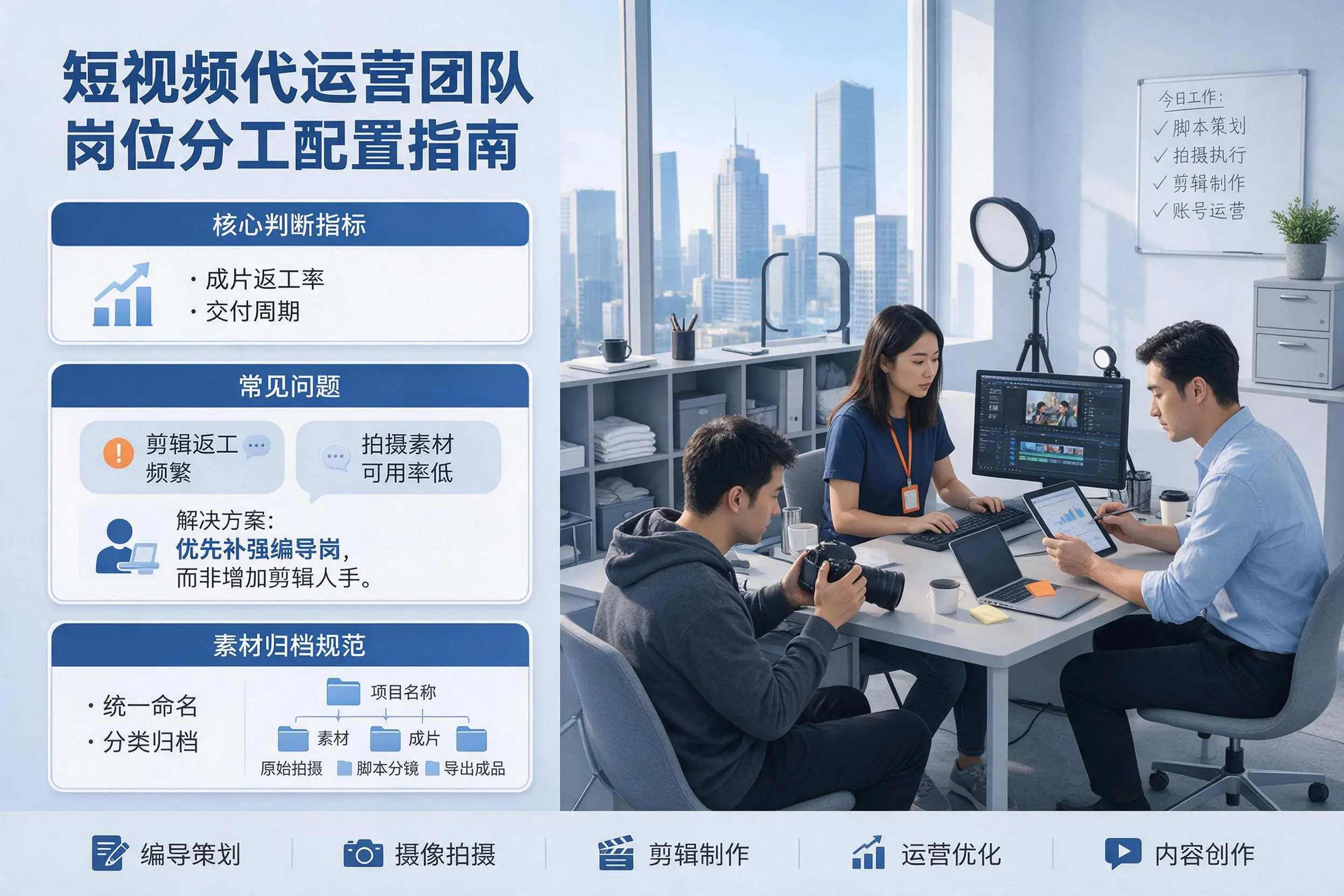 短视频代运营团队如何配置？辽宁企业岗位分工科普说明