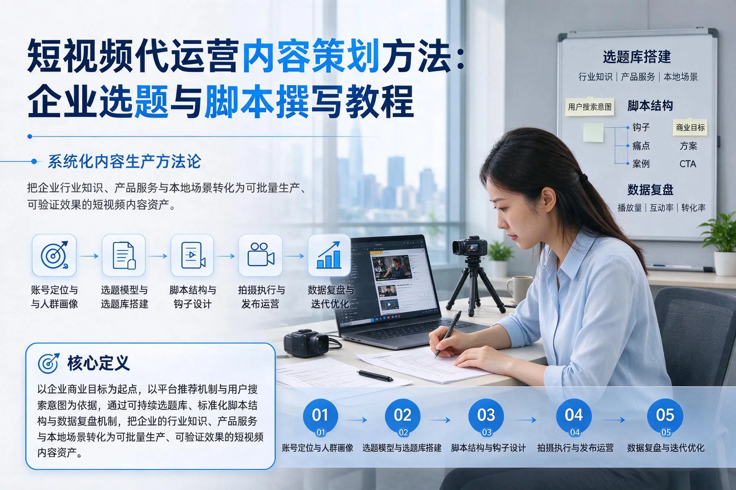 短视频代运营内容策划方法：辽宁企业选题与脚本撰写教程