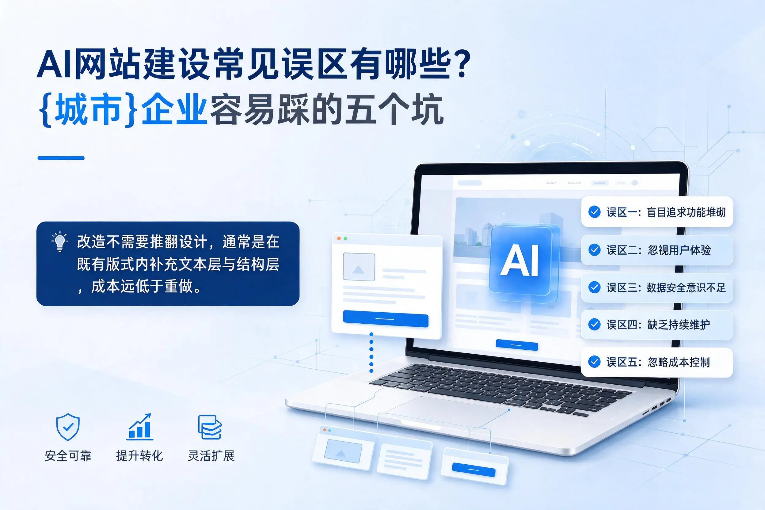 AI网站建设常见误区有哪些?辽宁企业容易踩的五个坑