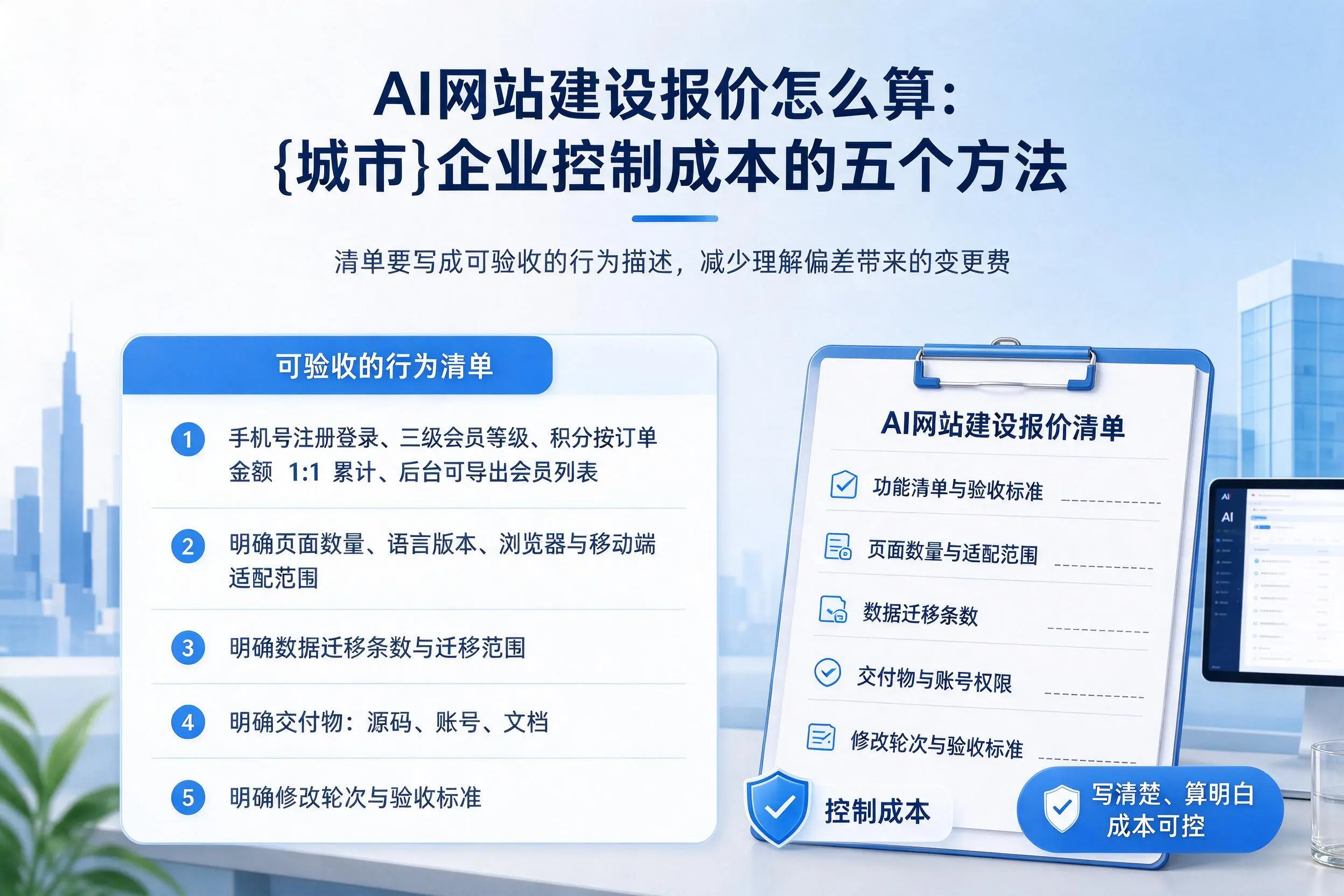 AI网站建设报价怎么算:辽宁企业控制成本的五个方法